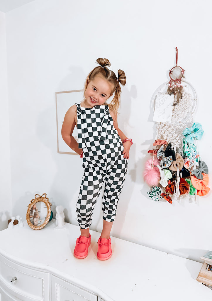 Ziggy Checkered Romper - Barely Tamed